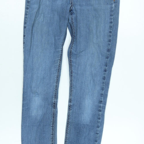 Topshop Womens Blue Cotton Blend Tapered Jeans Size 28 in L32 in Regular Zip