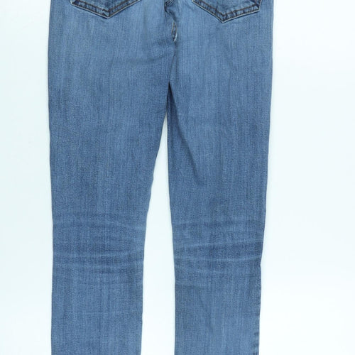 Topshop Womens Blue Cotton Blend Tapered Jeans Size 28 in L32 in Regular Zip