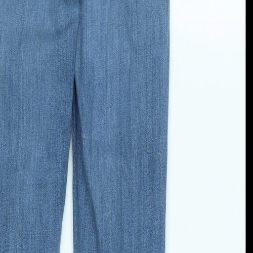 Topshop Womens Blue Cotton Blend Tapered Jeans Size 28 in L32 in Regular Zip