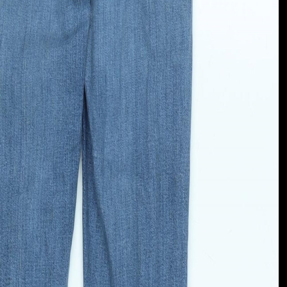 Topshop Womens Blue Cotton Blend Tapered Jeans Size 28 in L32 in Regular Zip