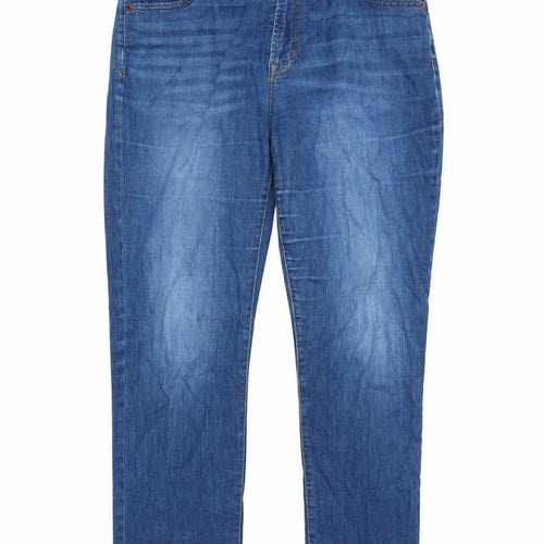 Gap Mens Blue Cotton Blend Straight Jeans Size 32 in L28 in Regular Zip