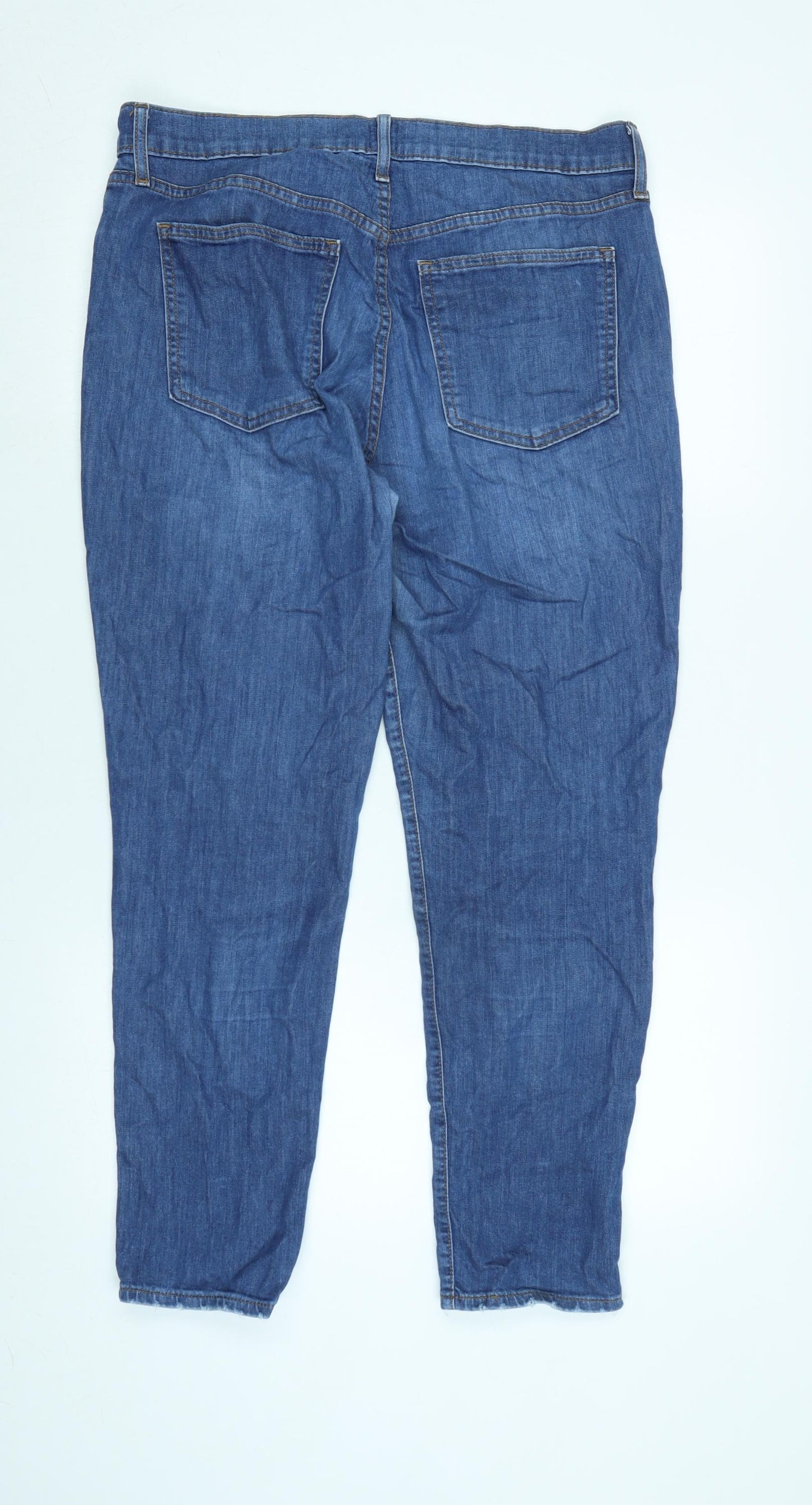 Gap Mens Blue Cotton Blend Straight Jeans Size 32 in L28 in Regular Zip