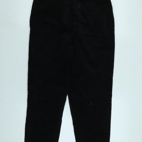 Uniqlo Womens Black Cotton Blend Trousers Size 28 in L26 in Regular Tie