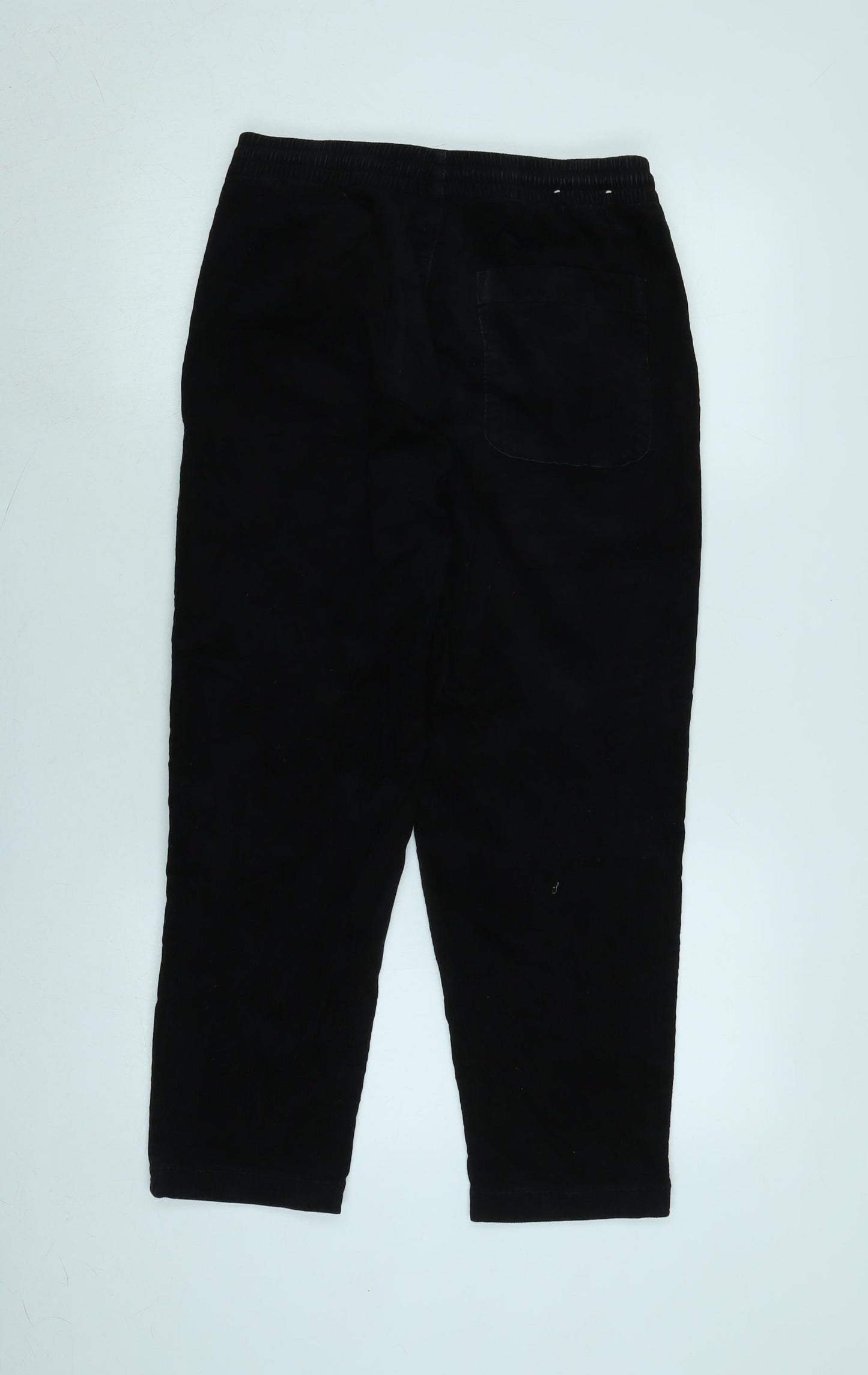 Uniqlo Womens Black Cotton Blend Trousers Size 28 in L26 in Regular Tie