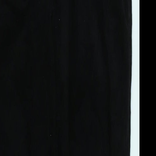 Uniqlo Womens Black Cotton Blend Trousers Size 28 in L26 in Regular Tie