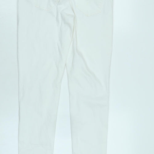 tokik 3 Womens Silver Cotton Blend Tapered Jeans Size 26 in L28 in Regular Zip - Logo- Stud detail