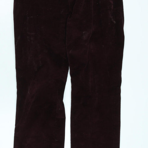 John Lewis Mens Red Cotton Trousers Size 32 in L31 in Regular Zip