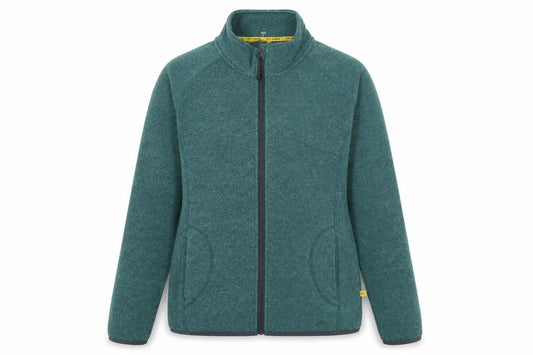 Front view of Moberg women’s green jacket, size L, zip