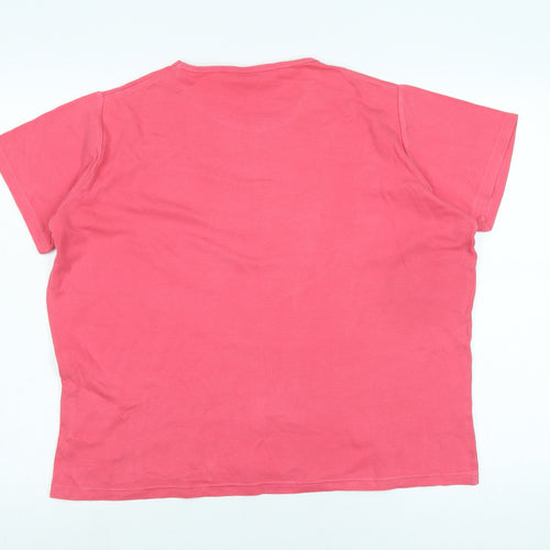 EWM Womens Pink Cotton Camisole T-Shirt Size L Crew Neck