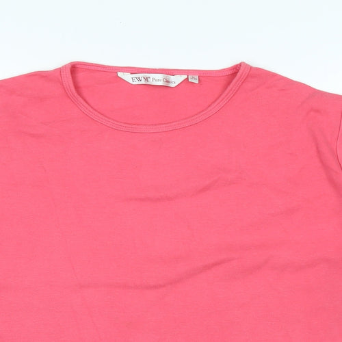 EWM Womens Pink Cotton Camisole T-Shirt Size L Crew Neck