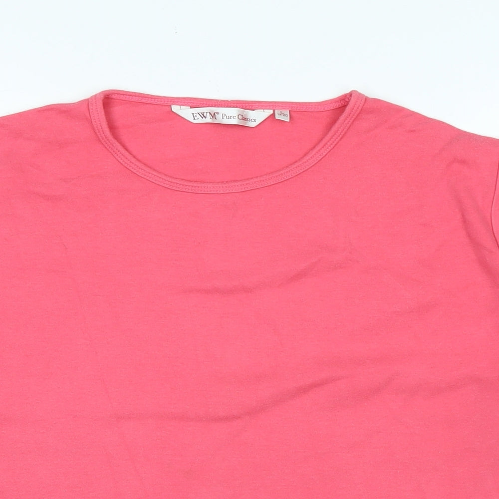 EWM Womens Pink Cotton Camisole T-Shirt Size L Crew Neck