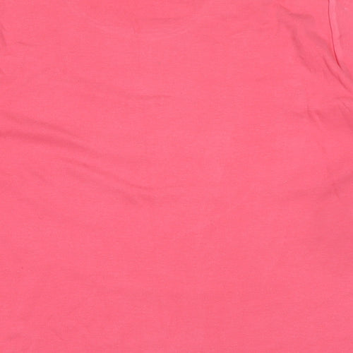 EWM Womens Pink Cotton Camisole T-Shirt Size L Crew Neck