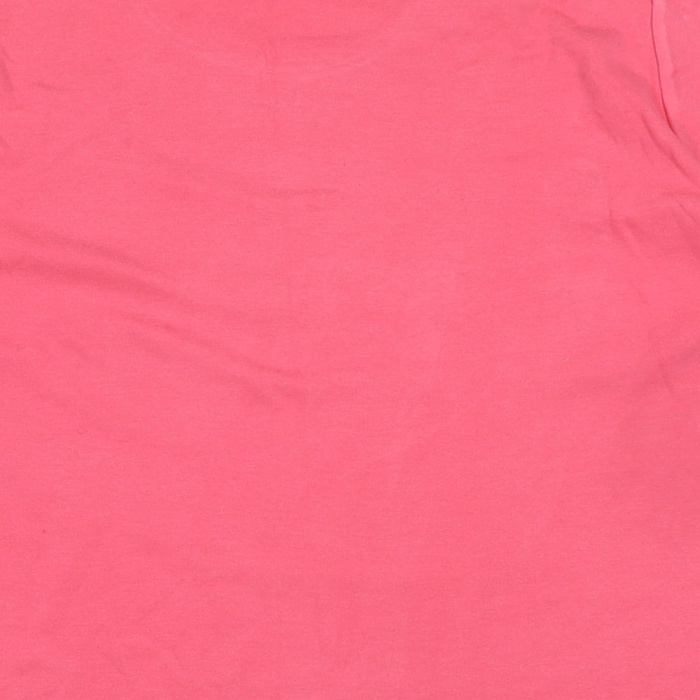 EWM Womens Pink Cotton Camisole T-Shirt Size L Crew Neck