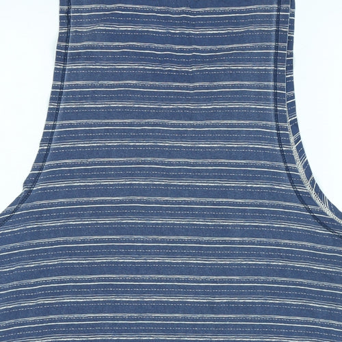 JACK & JONES Mens Blue Cotton T-Shirt Size L Round Neck