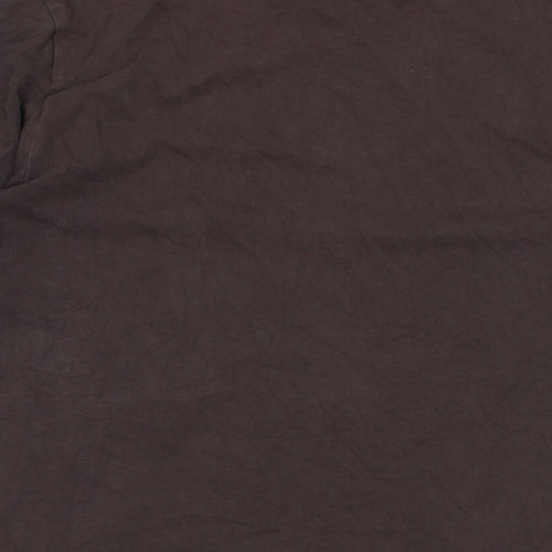 AllSaints Womens Brown Cotton Basic T-Shirt Size L Crew Neck