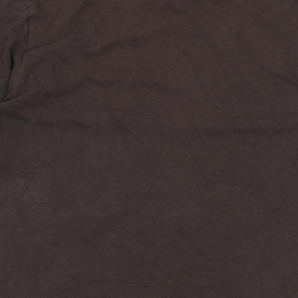 AllSaints Womens Brown Cotton Basic T-Shirt Size L Crew Neck