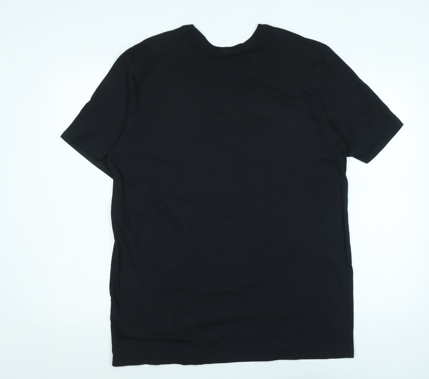 Nike Mens Black Cotton Blend T-Shirt Size L Crew Neck - Logo-Equality