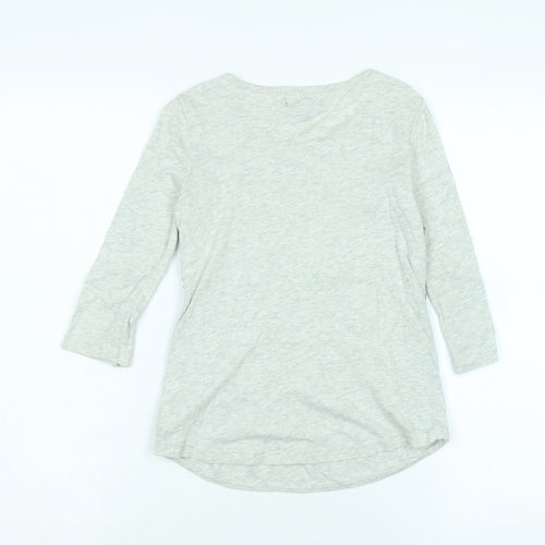 Gap Girls Grey Cotton Pullover T-Shirt Size 8-9 Years Crew Neck - Sequins