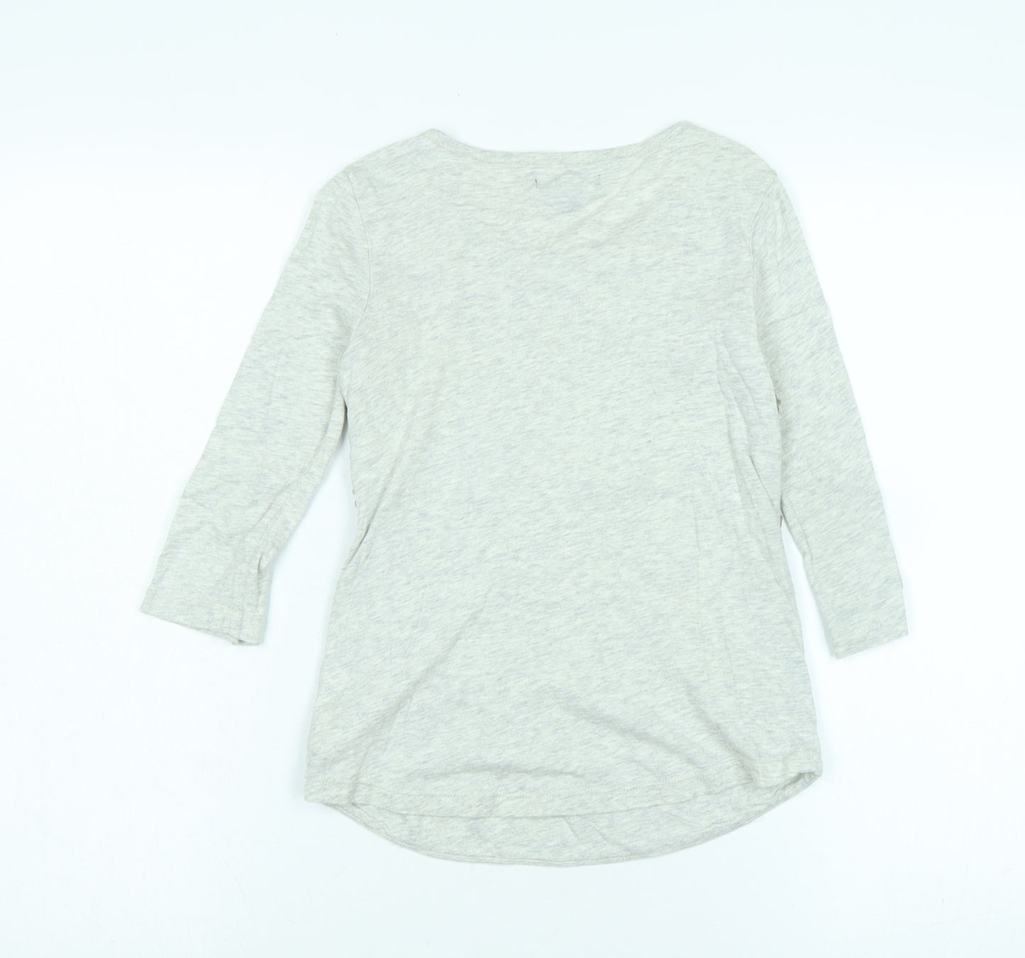 Gap Girls Grey Cotton Pullover T-Shirt Size 8-9 Years Crew Neck - Sequins