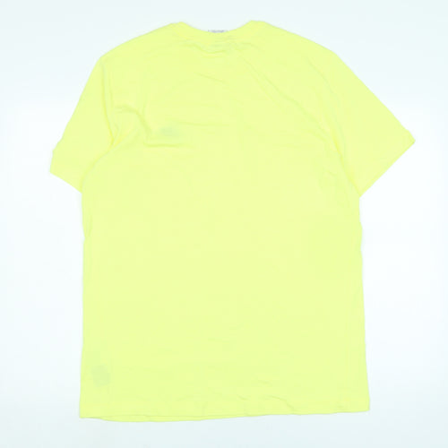 Nike Mens Yellow Cotton Blend T-Shirt Size L Crew Neck