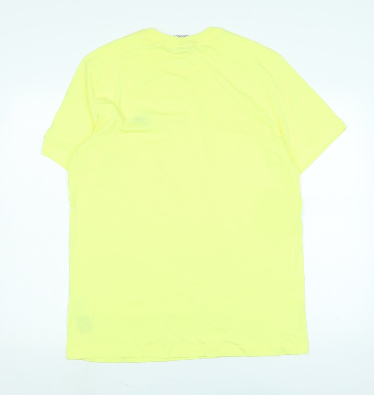 Nike Mens Yellow Cotton Blend T-Shirt Size L Crew Neck