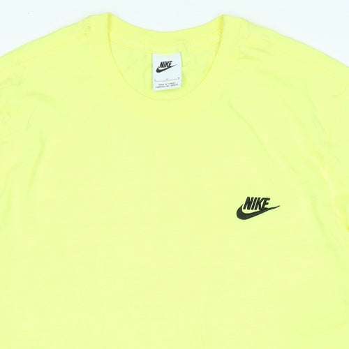 Nike Mens Yellow Cotton Blend T-Shirt Size L Crew Neck