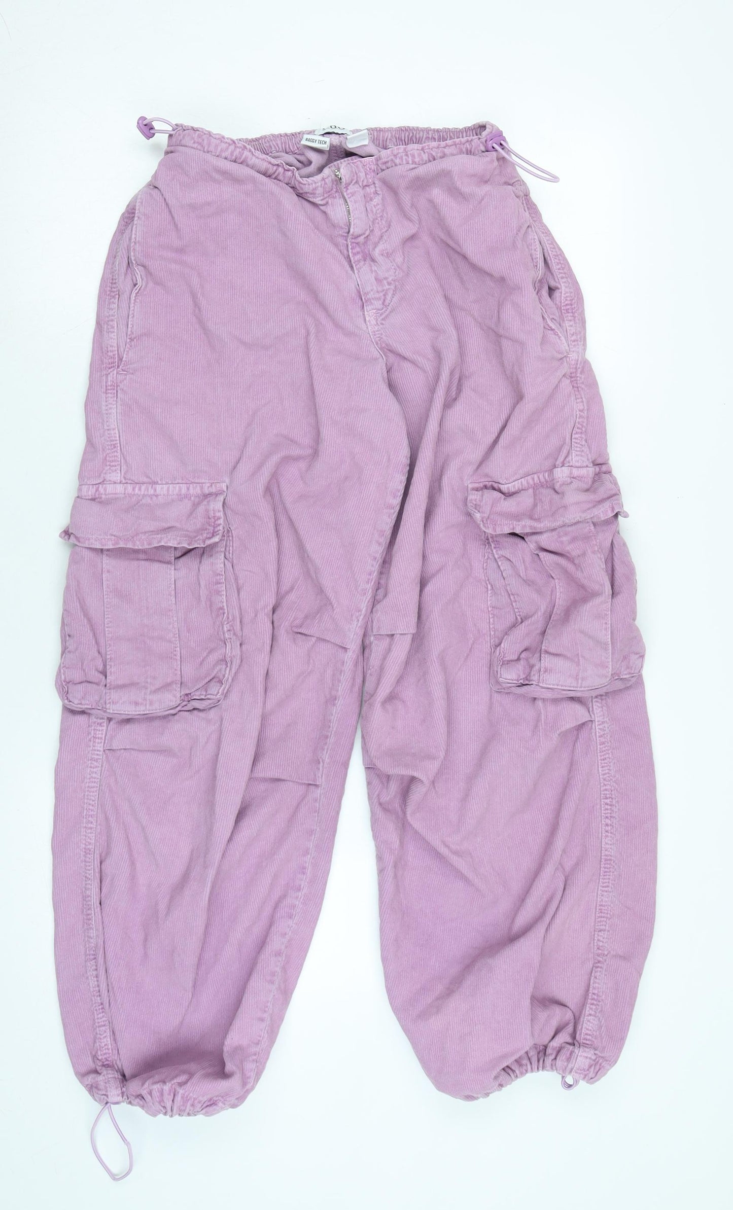 BDG Womens Purple Cotton Cargo Trousers Size S L27 in Regular Zip