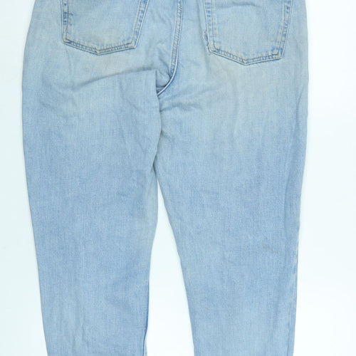 Topshop Womens Blue Cotton Blend Straight Jeans Size 32 in L32 in Regular Zip