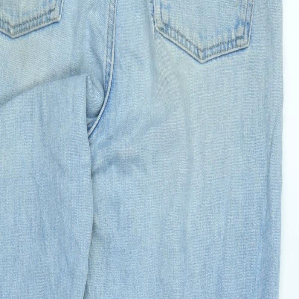 Topshop Womens Blue Cotton Blend Straight Jeans Size 32 in L32 in Regular Zip