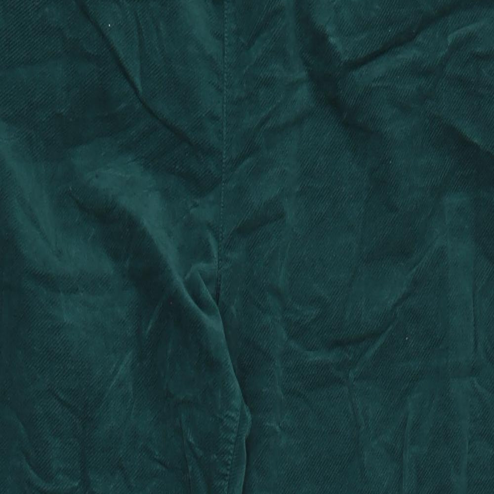 Seasalt Cornwall Womens Green Cotton Blend Trousers Size 18 L28 in Regular Zip