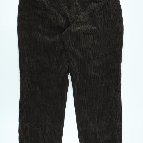 Marks and Spencer Mens Brown Cotton Trousers Size 34 in L29 in Regular Zip