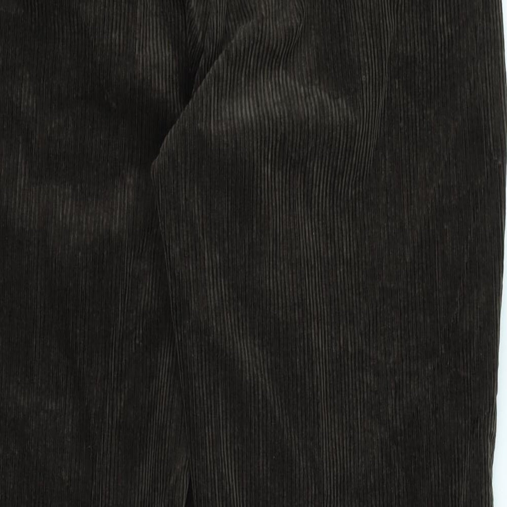 Marks and Spencer Mens Brown Cotton Trousers Size 34 in L29 in Regular Zip