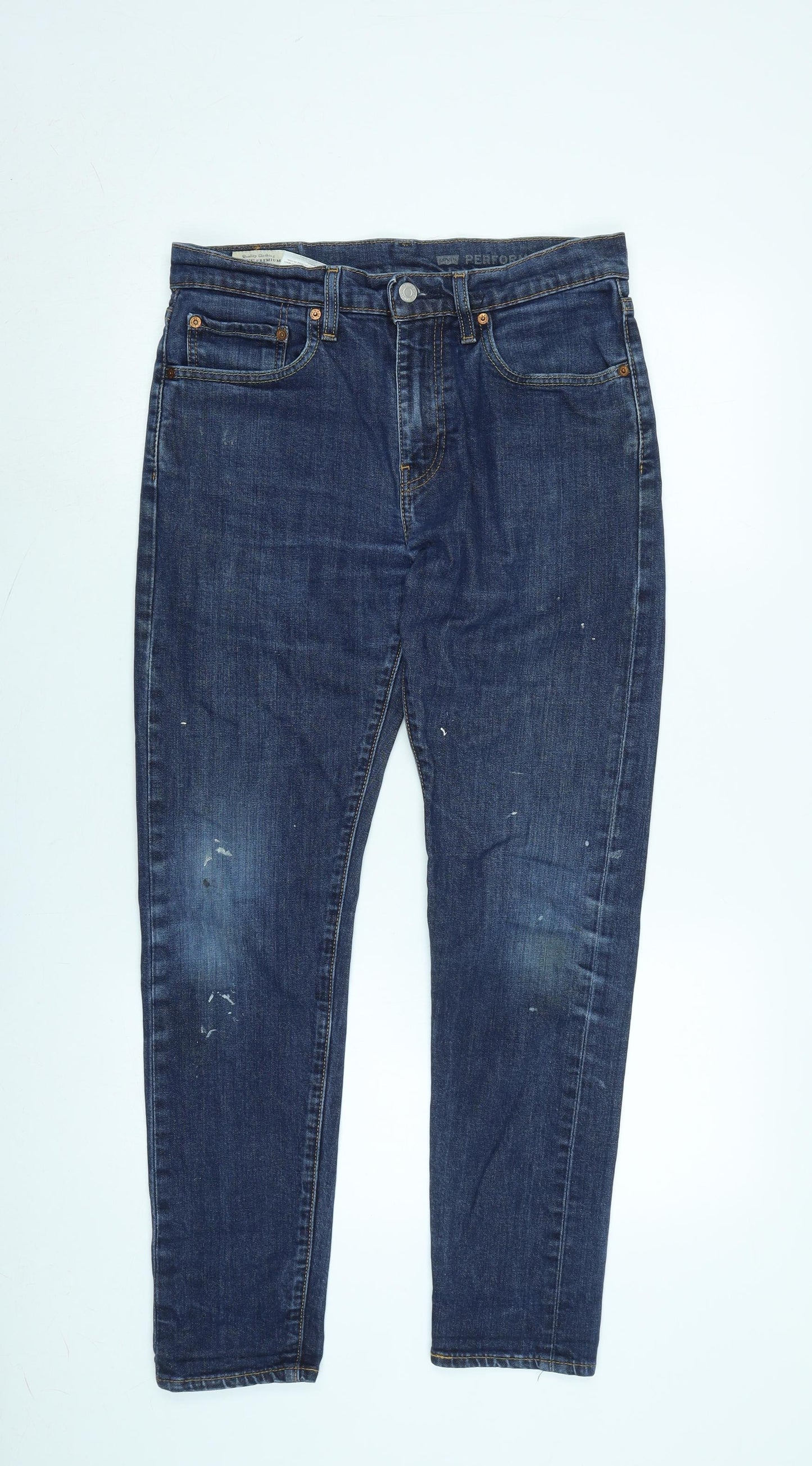Levi's Mens Blue Cotton Blend Straight Jeans Size 30 in L28 in Regular Zip
