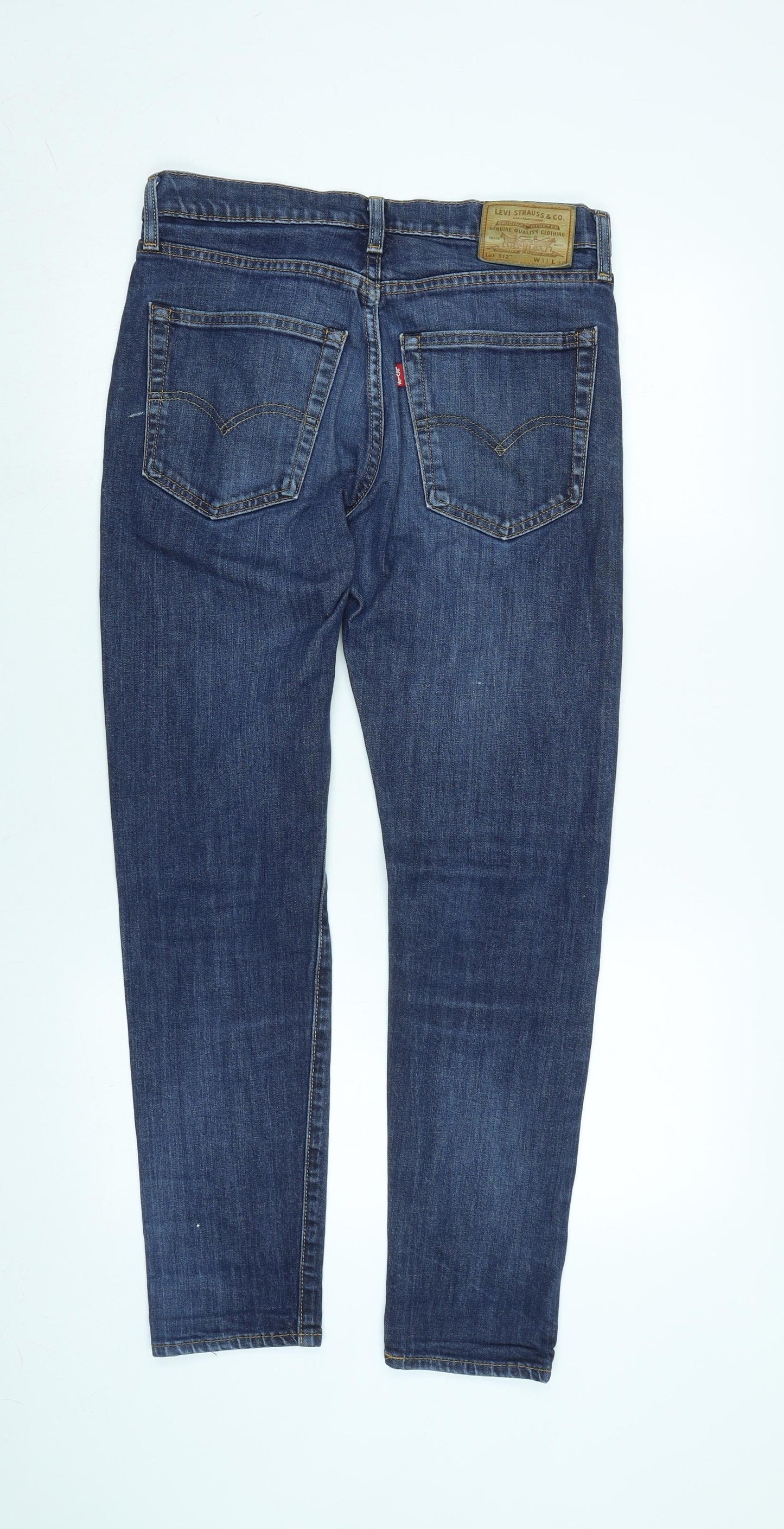 Levi's Mens Blue Cotton Blend Straight Jeans Size 30 in L28 in Regular Zip