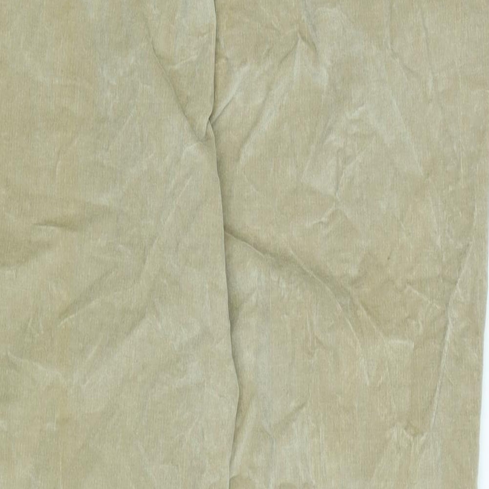 Cotton Traders Womens Beige Cotton Blend Trousers Size 18 L28 in Regular Zip