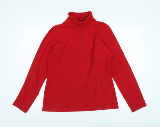 Mountain Warehouse Womens Red Polyester Pullover Sweatshirt Size M Zip