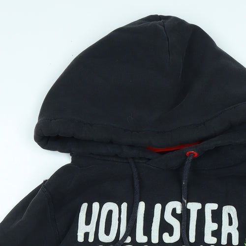 Hollister Mens Black Polyester Pullover Hoodie Size L - Logo - Hollister Hawaii