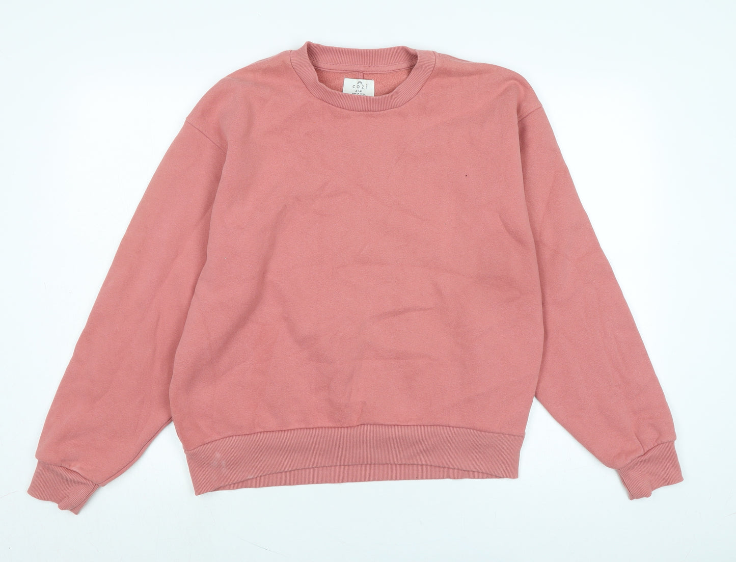 Cozi Womens Pink Polyester Pullover Sweatshirt Size M