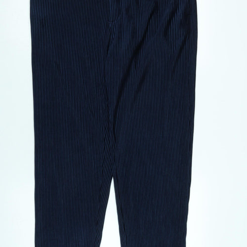 Zara Womens Blue Cotton Trousers Size L L30 in Regular