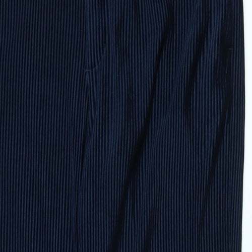 Zara Womens Blue Cotton Trousers Size L L30 in Regular