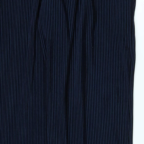 Zara Womens Blue Cotton Trousers Size L L30 in Regular