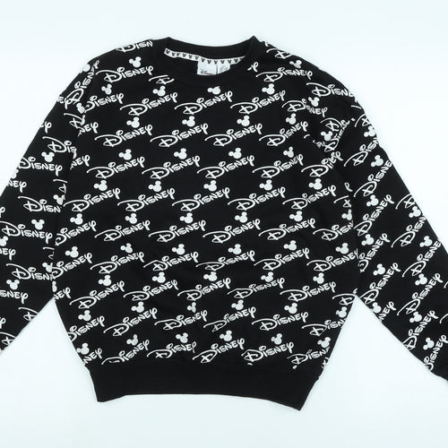 Disney Womens Black Polyester Pullover Sweatshirt One Size - Size 2XS - Disney