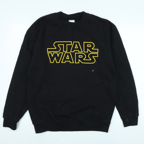 Star Wars Boys Black Polyester Pullover Sweatshirt Size M - Logo - Star wars