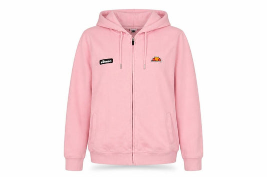 Front view of Ellesse women’s pink jacket, size UK 12, zip - logo - ellesse