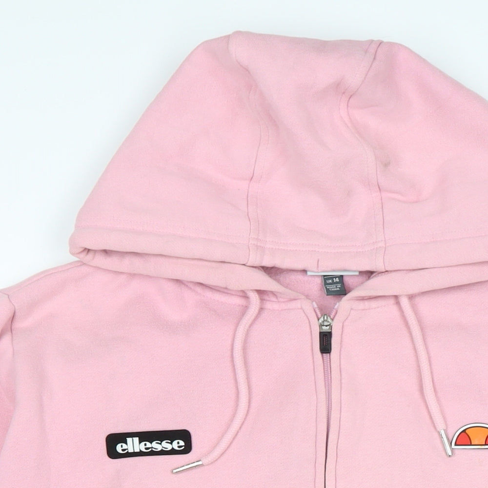 ellesse Womens Pink Jacket Size 12 Zip - Logo - Ellesse