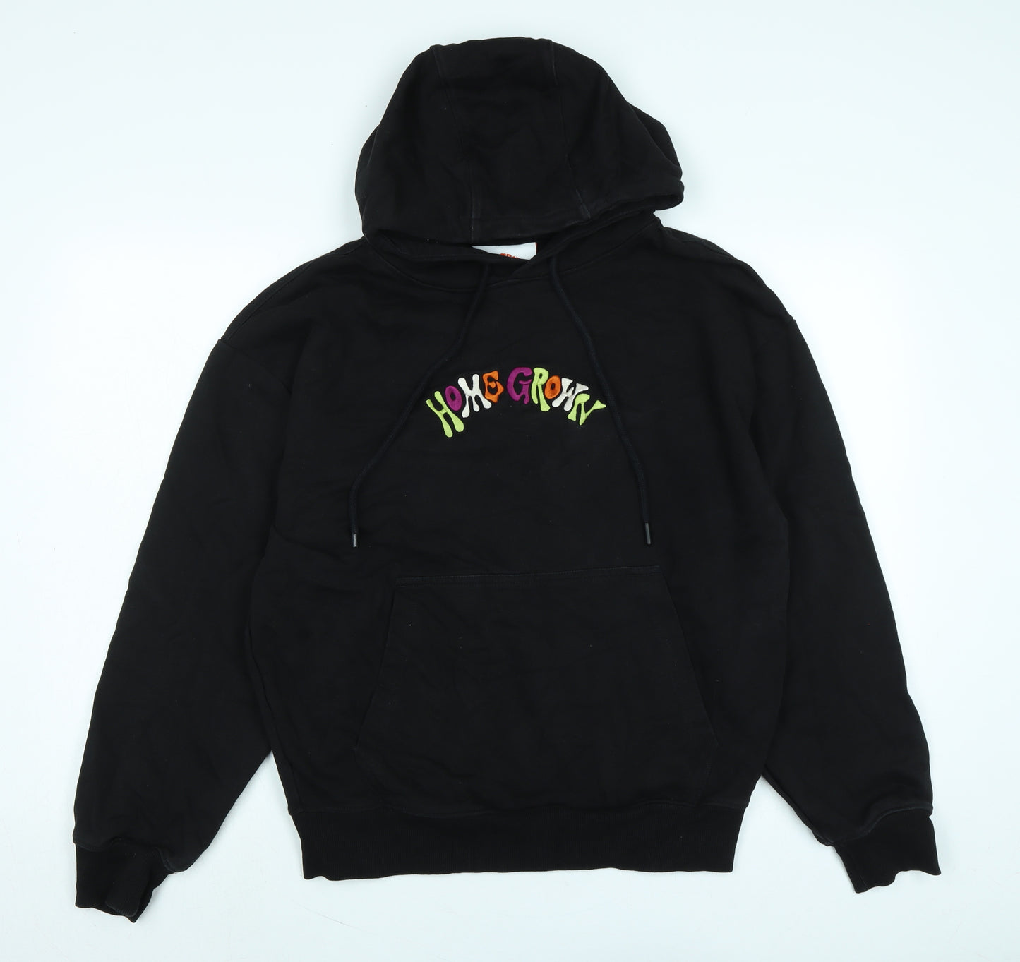 Home Grown Mens Black Polyester Pullover Hoodie Size S - Logo - Home Grown