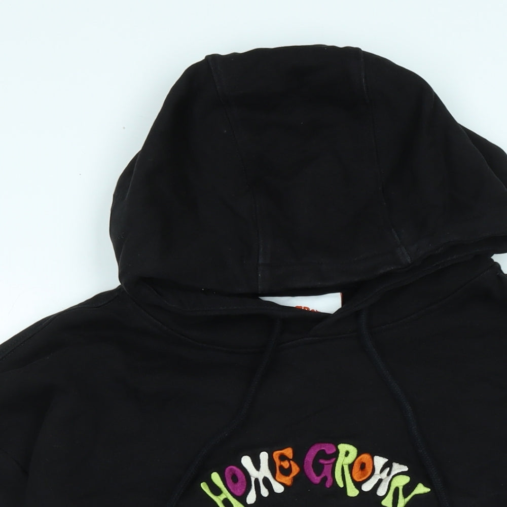 Home Grown Mens Black Polyester Pullover Hoodie Size S - Logo - Home Grown