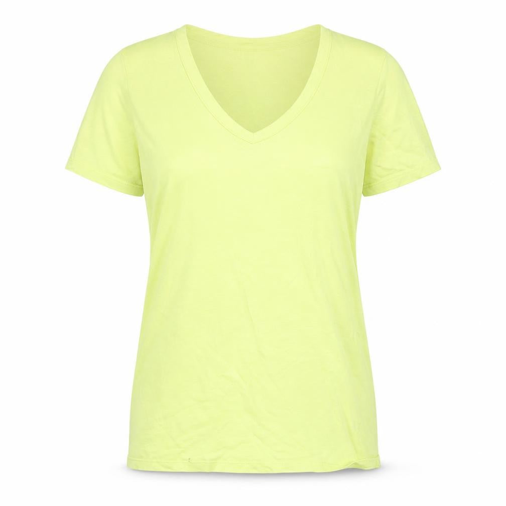 Gap Womens Yellow Cotton Basic T-Shirt Size M V-Neck