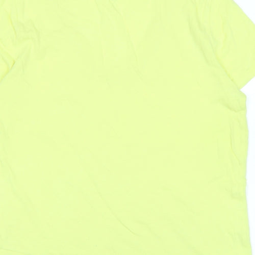 Gap Womens Yellow Cotton Basic T-Shirt Size M V-Neck