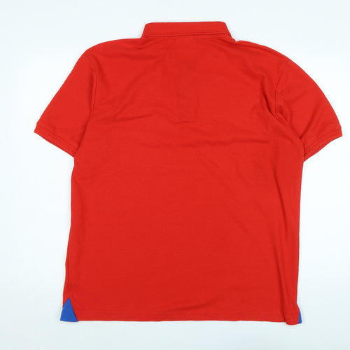 PUMA Mens Red Cotton Polo Size XL Collared - Logo